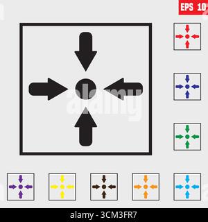 Icona punto d'incontro, icona punto d'incontro indica alle persone di incontrarsi in un luogo sicuro durante l'emergenza. Segnaletica per l'illustrazione vettoriale. Illustrazione Vettoriale