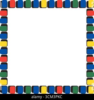 Cornice vettoriale per il testo. Grafica d'arte moderna per hipster. Cornice geometrica vuota colorata ed elegante Illustrazione Vettoriale