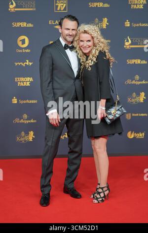 12.09.2025, Victoria Herrmann und David Böthig, zur Goldenen Henne 2025, Messe Leipzig, Berlino, Sachsen *** 12 09 2025, Victoria Herrmann e David Böthig, per il Golden Hen 2025, Messe Leipzig, Berlino, Sassonia Foto Stock