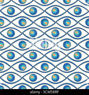 Silhouette simboli magici motivo senza cuciture, con elementi magici come serpente, occhio, carte tarocchi, mano, teschio, pozione, luna, farfalla, funghi, st Illustrazione Vettoriale