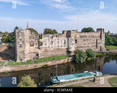 Vista aerea del castello di Newark, Newark-on-Trent, Nottinghamshire, Regno Unito. Foto Stock