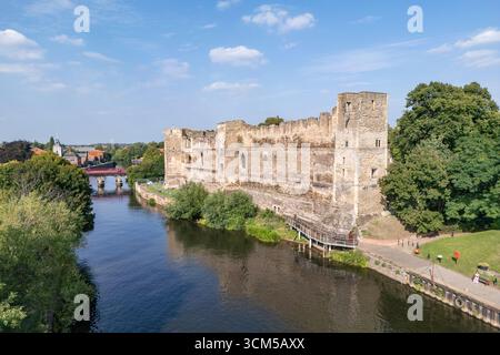 Vista aerea del castello di Newark, Newark-on-Trent, Nottinghamshire, Regno Unito. Foto Stock