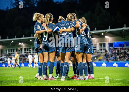 Jubel nach dem Tor von Selina Cerci (29, STG Hoffenheim) GPFBL: STG Hoffenheim ? Eintracht Frankfurt, Dietmar-Hopp Stadion di Hoffenheim, AM 14.09.2025. LE NORMATIVE DFB VIETANO QUALSIASI UTILIZZO DI FOTOGRAFIE COME SEQUENZE DI IMMAGINI E/O QUASI-VIDEO. GPFBL: STG Hoffenheim ? Eintracht Frankfurt, Dietmar-Hopp Stadion di Hoffenheim, AM 14.09.2025. LE NORMATIVE DFB VIETANO QUALSIASI UTILIZZO DI FOTOGRAFIE COME SEQUENZE DI IMMAGINI E/O QUASI-VIDEO. Foto Stock