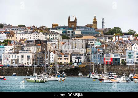 Porto di St Peter, isola di Guernsey, Bailiwick of Guernsey, Regno Unito Foto Stock