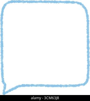 Bolla vocale con gesso con contorno rettangolo Illustrazione Vettoriale