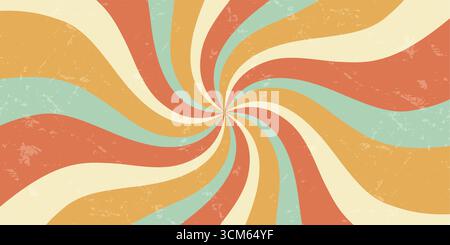 Trama graffiante retro Sun Burst Swirl Illustrazione Vettoriale