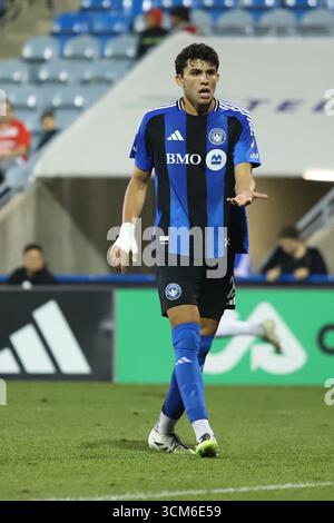 Montreal, Ciudad de Mexico, Canada. 13 settembre 2025. EfraÃ-n Morales, 24° del CF Montreal Impact, reagisce durante la partita di calcio della Major League tra il CF Montréal Impact e il St. Louis City SC allo stadio saputo. Il 13 settembre 2025 a Montreal, Canada. (Immagine di credito: © Horacio Zamora Rios/eyepix via ZUMA Press Wire) SOLO PER USO EDITORIALE! Non per USO commerciale! Foto Stock