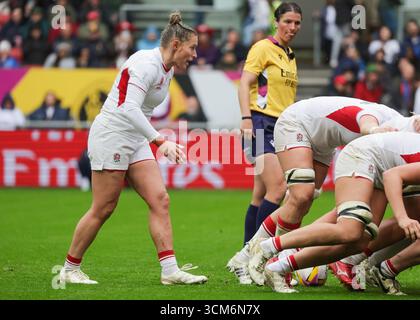 Bristol, Regno Unito. 14 agosto 2025. Natasha Hunt (ENG) durante la partita di Coppa del mondo di rugby Inghilterra contro Scozia all'Ashton Gate Stadium. SOLO PER USO EDITORIALE. NON PER USO COMMERCIALE. Bristol, Regno Unito © ️ crediti: Elsie Kibue/Alamy Live News Foto Stock