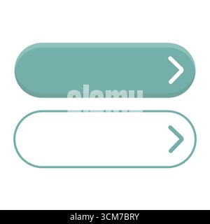 Elementi pulsante sito Web. Simbolo di navigazione interfaccia. Fare clic qui Vector. Illustrazione del pannello utente. EPS 10. Illustrazione Vettoriale