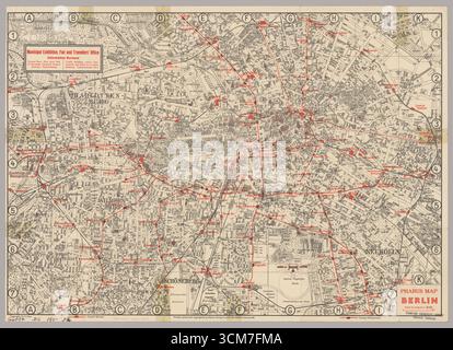 Plan of Berlin, Berlin mappa, Berlin mappa Stampa, Berlin Art, Berlin poster, Berlin Wall Print, Berlin Download, Berlin Plan, Germania mappa, 1929 Foto Stock