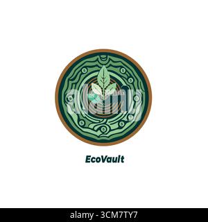 Icona dell'applicazione EcoVault Business: Simbolo della tecnologia finanziaria sicura Illustrazione Vettoriale