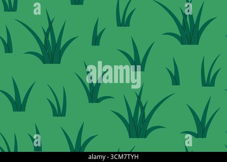 lame in erba verde senza cuciture, ideali per sfondi, tessuti, carte da parati, imballaggi, design primaverile ed estive, progetti ecologici e naturalistici - vettoriali Illustrazione Vettoriale