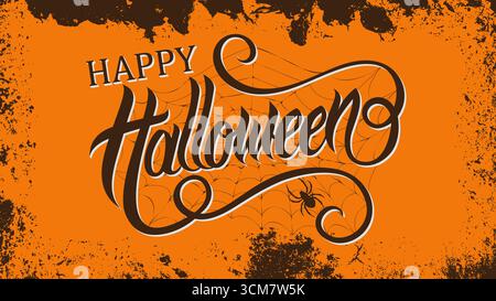 Buona scrittura vettoriale di halloween. Scritta per le vacanze per banner Illustrazione Vettoriale