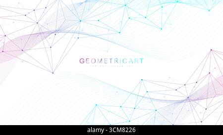 Intestazione del sito Web di connessione alla rete globale o design del banner. Sfondo astratto con punti e linee di connessione. Business globale. Social network Illustrazione Vettoriale