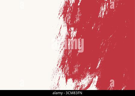 Grunge lo sfondo del pennello rosso. Modello per banner a trama grunge con spazio per testo e macchie rosse per presentazioni, copertina, annuncio, sito Web Illustrazione Vettoriale