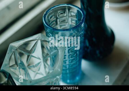 Vasi di cristallo dell'era sovietica. Foto di alta qualità Foto Stock