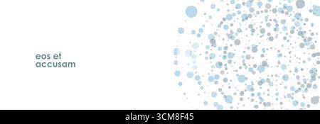 Striscione con sfondo di punti e cerchi raccolti in forma circolare Illustrazione Vettoriale