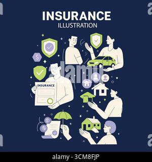 Titolo: "Illustrazione del sondaggio e del feedback - icone di revisione, valutazione e opinione del cliente" Illustrazione Vettoriale