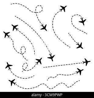 Il volo è normale. L'aereo si sta dirigendo verso l'atterraggio. Illustrazione Vettoriale