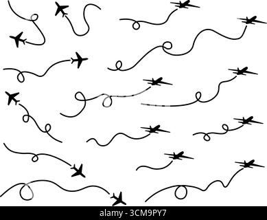 Il volo è normale. L'aereo si sta dirigendo verso l'atterraggio. Illustrazione Vettoriale