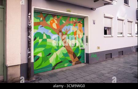 Graffiti al Glockenbachviertel di Monaco. Foto Stock