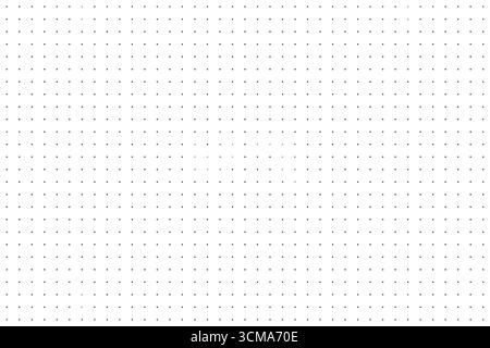 Modello di carta per grafici a griglia nera tratteggiata per notebook. Ripetizione della trama del perno di elenco puntato. Semplice sfondo nero punteggiato. Stampabile Illustrazione Vettoriale