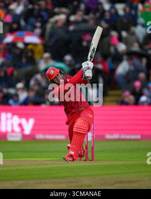 WARWICKSHIRE, REGNO UNITO. 13 settembre: Durante Lancashire Lightning vs Somerset - Vitality Blast semifinale all'Edgbaston Cricket Ground sabato 13 settembre 2025 nel WARWICKSHIRE, REGNO UNITO. Crediti: Taka Wu/Alamy Live News Foto Stock