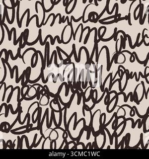 Sfondo vettoriale con motivo di pennello ondulato Grunge senza cuciture per un design moderno astratto dipinto a mano Illustrazione Vettoriale