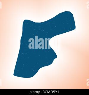 Forma Jordan su sfondo sfumato. Mappa del paese con trama graffio. Poster Jordan vivace. Interessante illustrazione vettoriale. Illustrazione Vettoriale