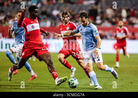 Chicago, Illinois, USA, 13 settembre 2025. Major League Soccer (MLS) Chicago Fire FC vs. New York City FC al Soldier Field. Foto Stock