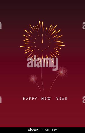 Fuochi d'artificio per la celebrazione del buon anno Illustrazione Vettoriale