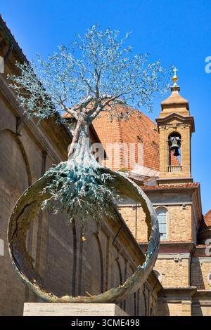 KI, Andrea Roggi, Bronzo, 2024, Basilica di San Lorenzo, Piazza dei San Lorenzo, Firenze, Toscana, Italia Foto Stock