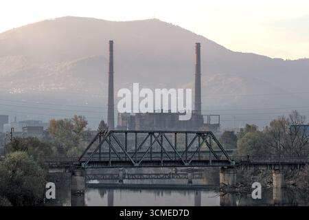Bosnia-Erzegovina, Zenica (Mun.), zona industriale Zenica: Acciaierie ('Željezara Zenica') Foto Stock