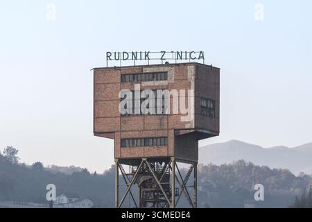 Bosnia-Erzegovina, Zenica (Mun.), zona industriale Zenica: Miniera di carbone di Zenica ("Rudnik Zenica") Foto Stock