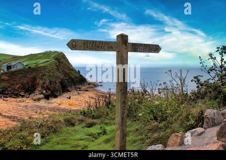 Outer Hope, Hope Cove nel South Hams, nel South Devon, nell'Inghilterra sud-occidentale. Foto Stock