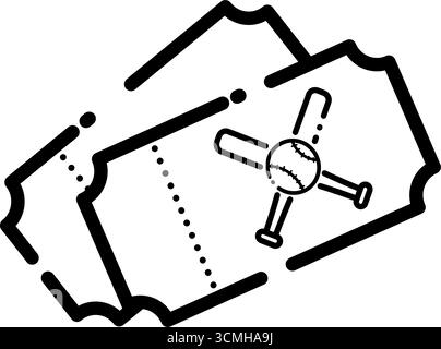 Biglietto baseball - icona vettoriale Illustrazione Vettoriale