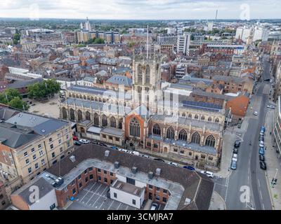 Vista aerea di Hull Minster, Kingston upon Hull, Regno Unito. Foto Stock