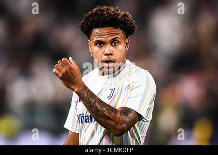 Weston MCKENNIE della Juventus durante la UEFA Champions League, fase League, partita di calcio del primo giorno tra Juventus FC e Borussia Dortmund il 16 settembre 2025 allo stadio Allianz di Torino Foto Stock
