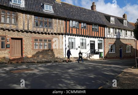 architettura tradizionale inglese, little walsingham, norfolk settentrionale, inghilterra Foto Stock