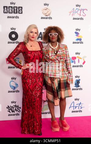 Londra, Regno Unito. 16 settembre 2025. Nancy Sorrell e Errollyn Wallen partecipano alla cerimonia degli Sky Arts Awards al Roundhouse di Camden. Cristina Massei/Empics/Alamy Live News Foto Stock