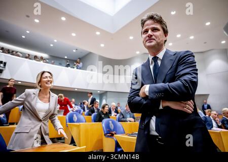 L'AIA - Henri Bontebal cda e Dilan Yeşilgöz vvd durante il primo giorno delle considerazioni politiche generali ANP /HOLLANDSE HOOGTE /ROBIN UTRECHT netherlands Out - belgio Out Foto Stock