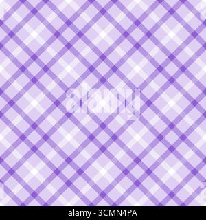 Motivo di controllo bianco viola. Texture vettoriale a vichingo senza cuciture. Tovaglia, coperta, stoffa da cucina o stampa casual. Piatto a scacchi Illustrazione Vettoriale
