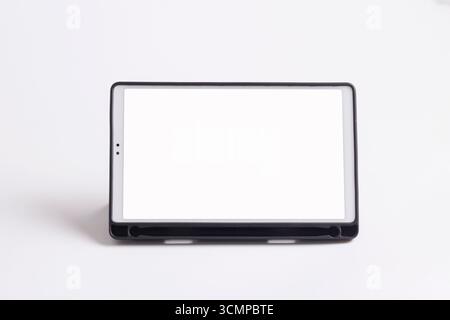 Tablet pc isolato su sfondo bianco. Foto Stock