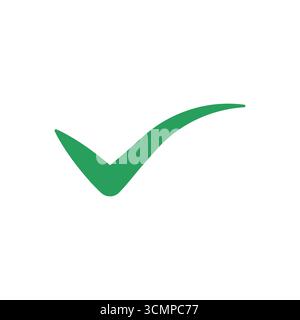design modello logo vettoriale con segno di spunta verde Illustrazione Vettoriale