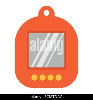 Carino cartone animato Tamagotchi. Sfondo bianco isolato. Illustrazione vettoriale in stile piatto. Illustrazione Vettoriale