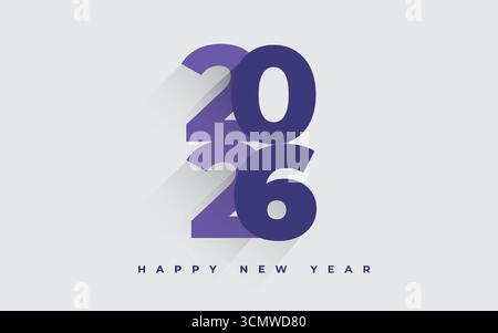 2026 design del logo tipografico. Felice nuovo anno 2026 logo design Illustrazione Vettoriale