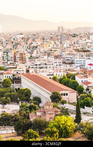La Stoa di Attalos, Antica Agorà di Atene, Atene, Grecia Foto Stock