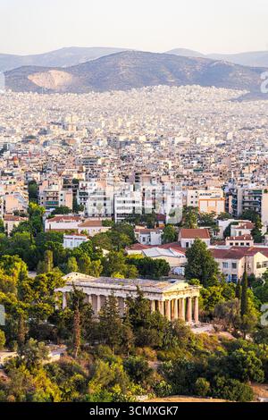 Tempio di Efesto, antica Agorà di Atene, Attica, Grecia Foto Stock