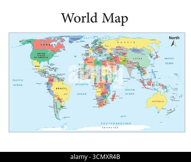 Mappa del mondo Illustrazione Vettoriale