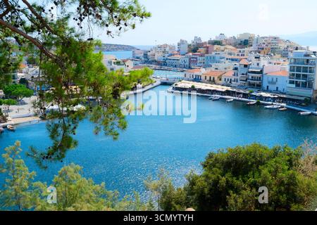 porto di Agios Nikolaos, Creta, Grecia Foto Stock